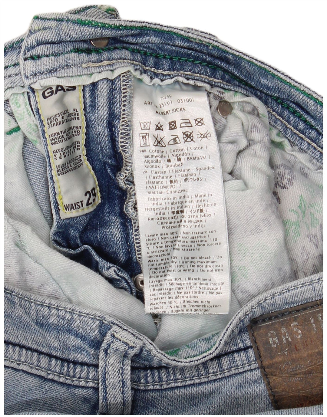 Gas Womens Tapered Jeans W29 L24 Blue Cotton