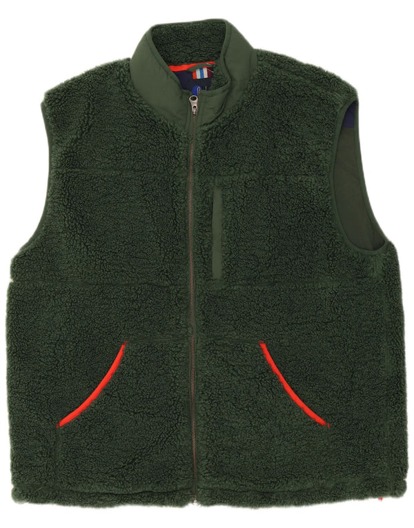 Boden Mens Fleece Gilet UK 44 2XL Green Polyester