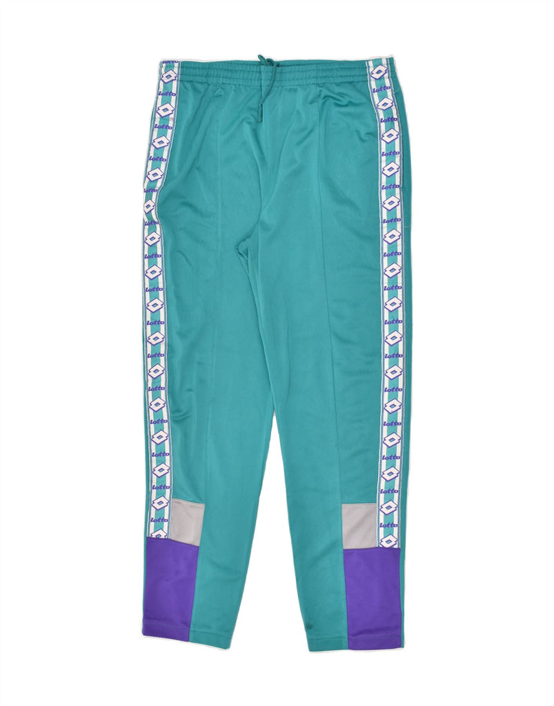 LOTTO Boys Graphic Tracksuit Trousers 13-14 Years 2XL Turquoise Polyester | Vintage Lotto | Thrift | Second-Hand Lotto | Used Clothing | Messina Hembry 