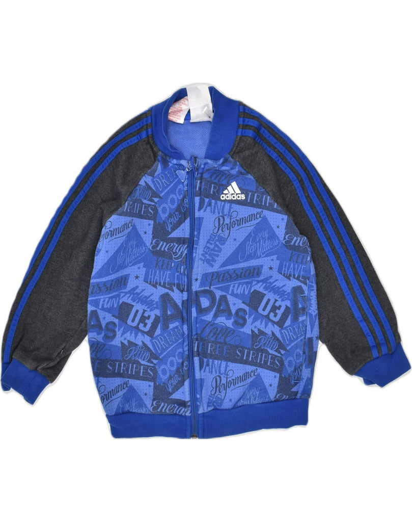 ADIDAS Boys Crazy Pattern Tracksuit Top Jacket 3-4 Years Blue Colourblock | Vintage | Thrift | Second-Hand | Used Clothing | Messina Hembry 