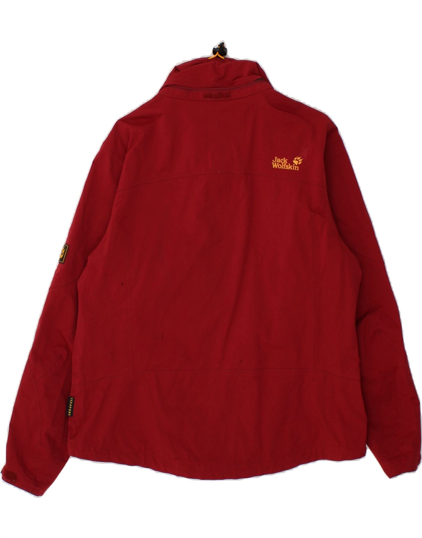 JACK WOLFSKIN Womens Rain Jacket UK 14/16 Large Red Polyamide