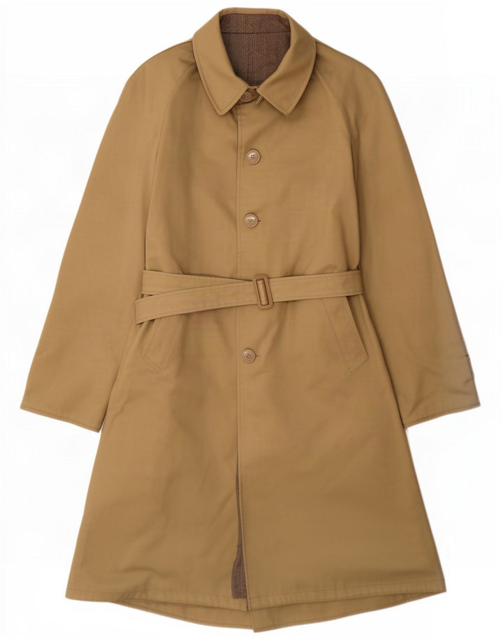 Vintage Mens Reversible Overcoat UK 36 Small Beige