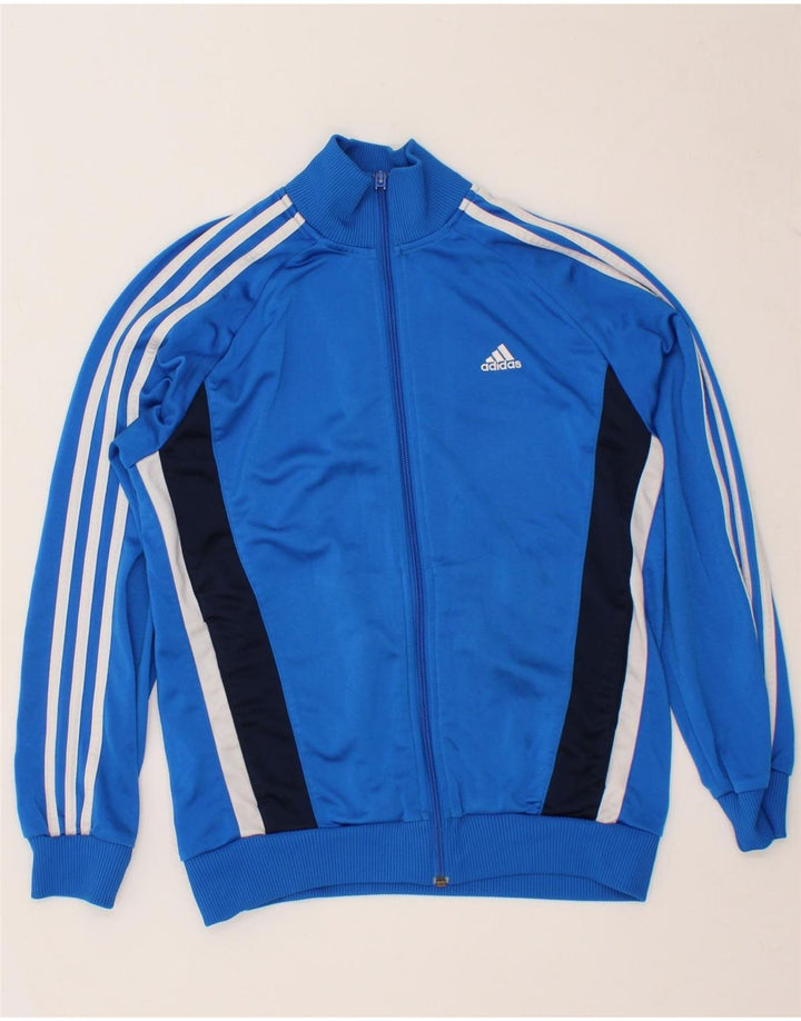 ADIDAS Boys Tracksuit Top Jacket 13-14 Years Large Blue Polyester Vintage Adidas and Second-Hand Adidas from Messina Hembry 