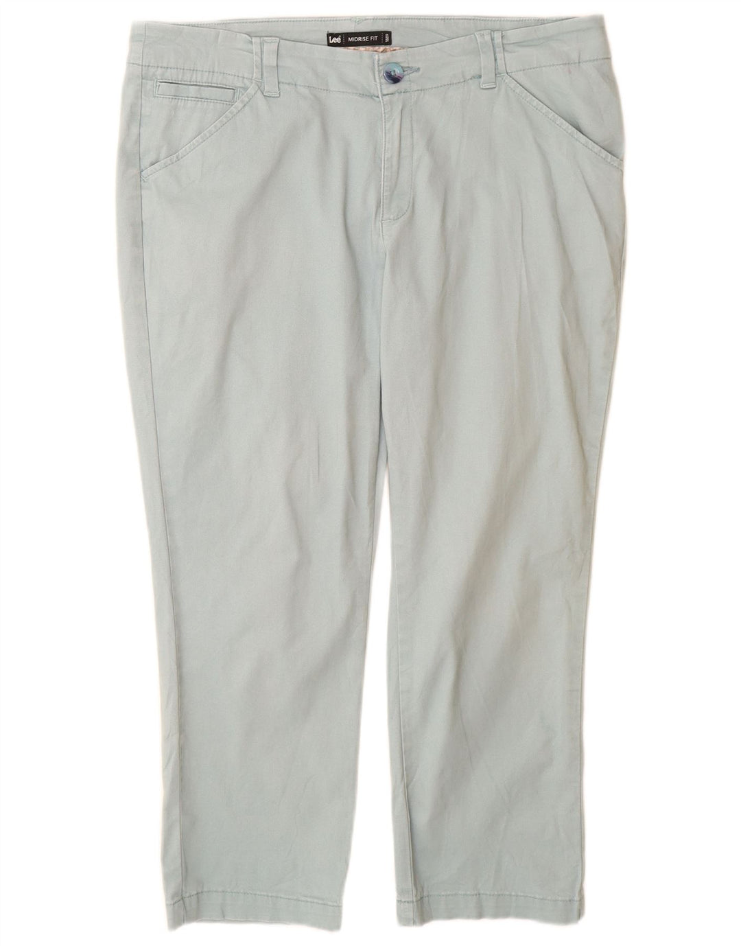 Lee Womens Capri Trousers US 12 Large W32 L24 Turquoise Cotton
