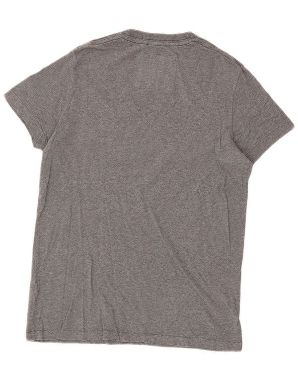 ABERCROMBIE & FITCH Mens Muscle Graphic T-Shirt Top Small Grey Cotton