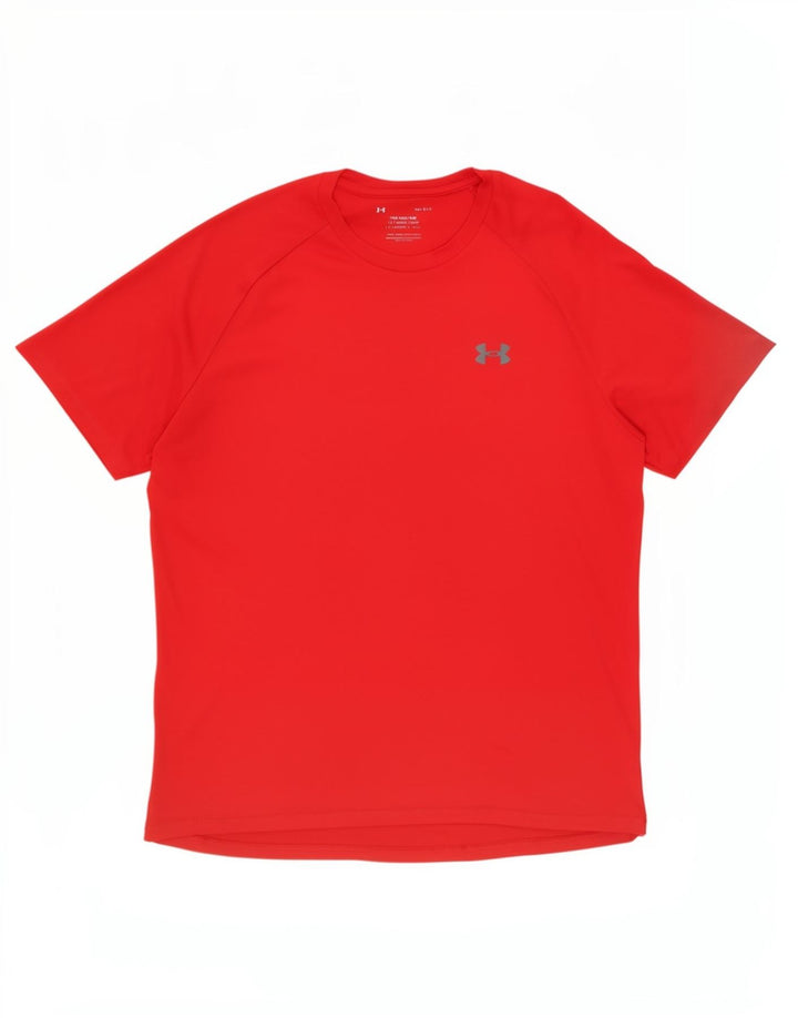 Under Armour Mens T-Shirt Top Large Red Polyester Sports