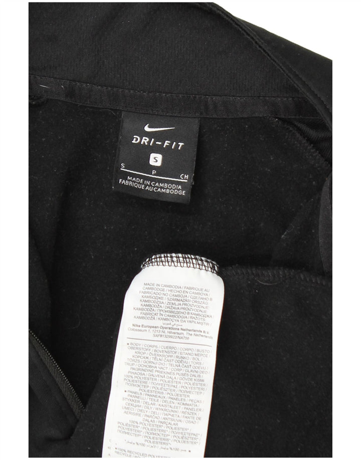 Nike Mens Dri Fit Graphic Zip Neck Pullover Tracksuit Top Small Black
