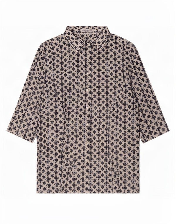 Enara Camice Womens 3/4 Sleeve Shirt Dress UK 14 Medium White Floral