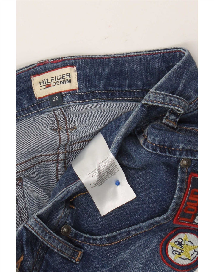 Tommy Hilfiger Womens Graphic Denim Shorts W29 Medium Blue Cotton