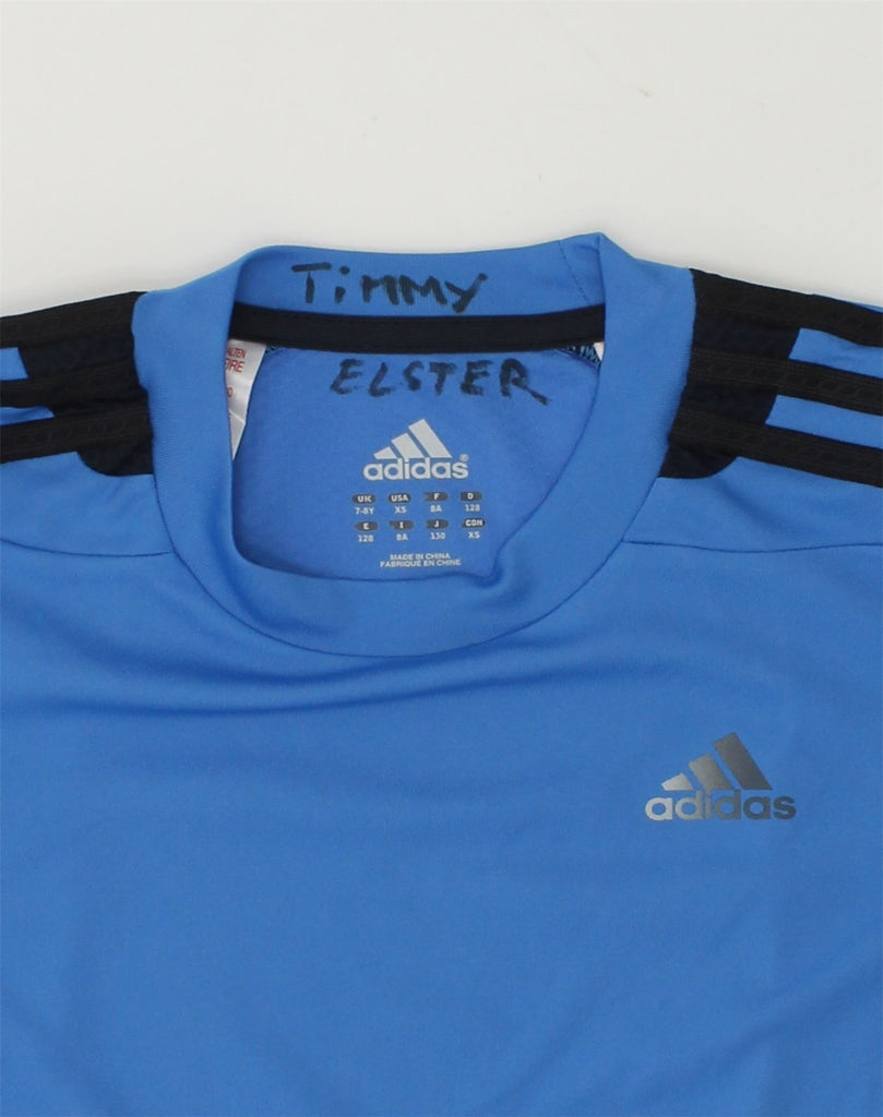 ADIDAS Boys Climacool T-Shirt Top 7-8 Years Black Colourblock Polyester | Vintage Adidas | Thrift | Second-Hand Adidas | Used Clothing | Messina Hembry 