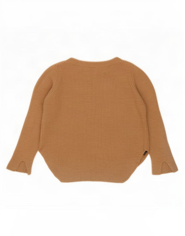 Marks & Spencer Womens Oversized Boat Neck Jumper Sweater UK 14 Large Beige