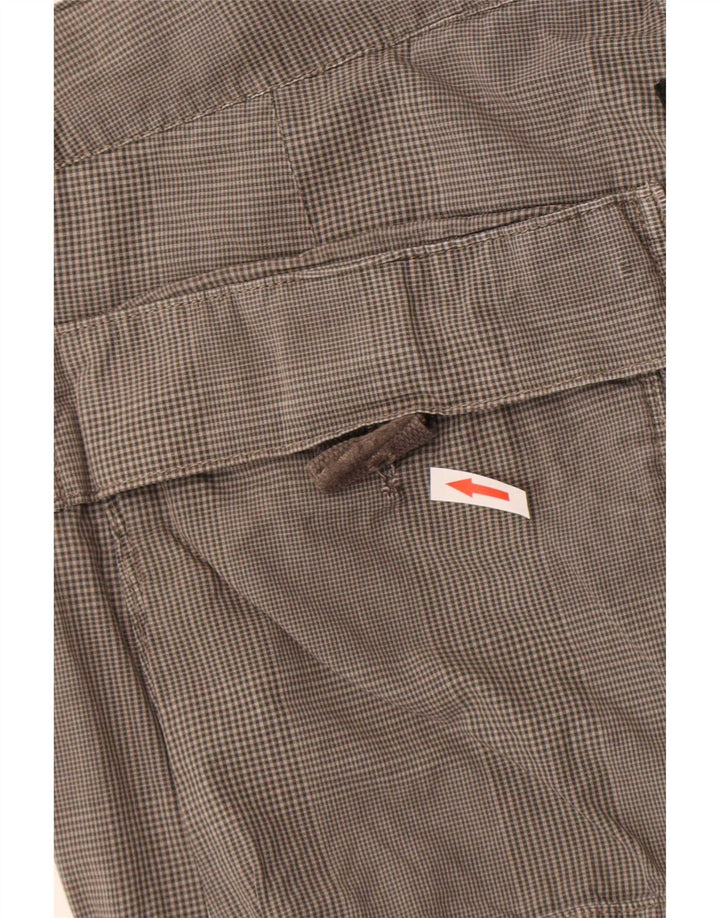 G-Star Mens Cargo Shorts W34 Large Grey Check Cotton