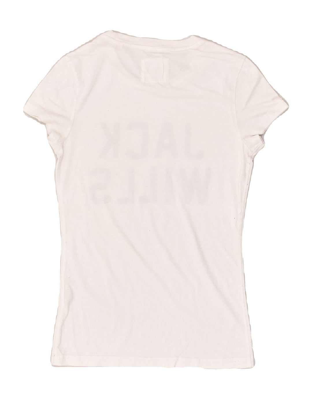 JACK WILLS Womens Graphic T-Shirt Top UK 8 Small White Cotton | Vintage Jack Wills | Thrift | Second-Hand Jack Wills | Used Clothing | Messina Hembry 