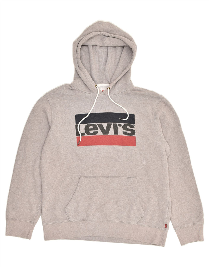 LEVI'S Mens Graphic Hoodie Jumper Large Grey Cotton | Vintage Levi's | Thrift | Second-Hand Levi's | Used Clothing | Messina Hembry 