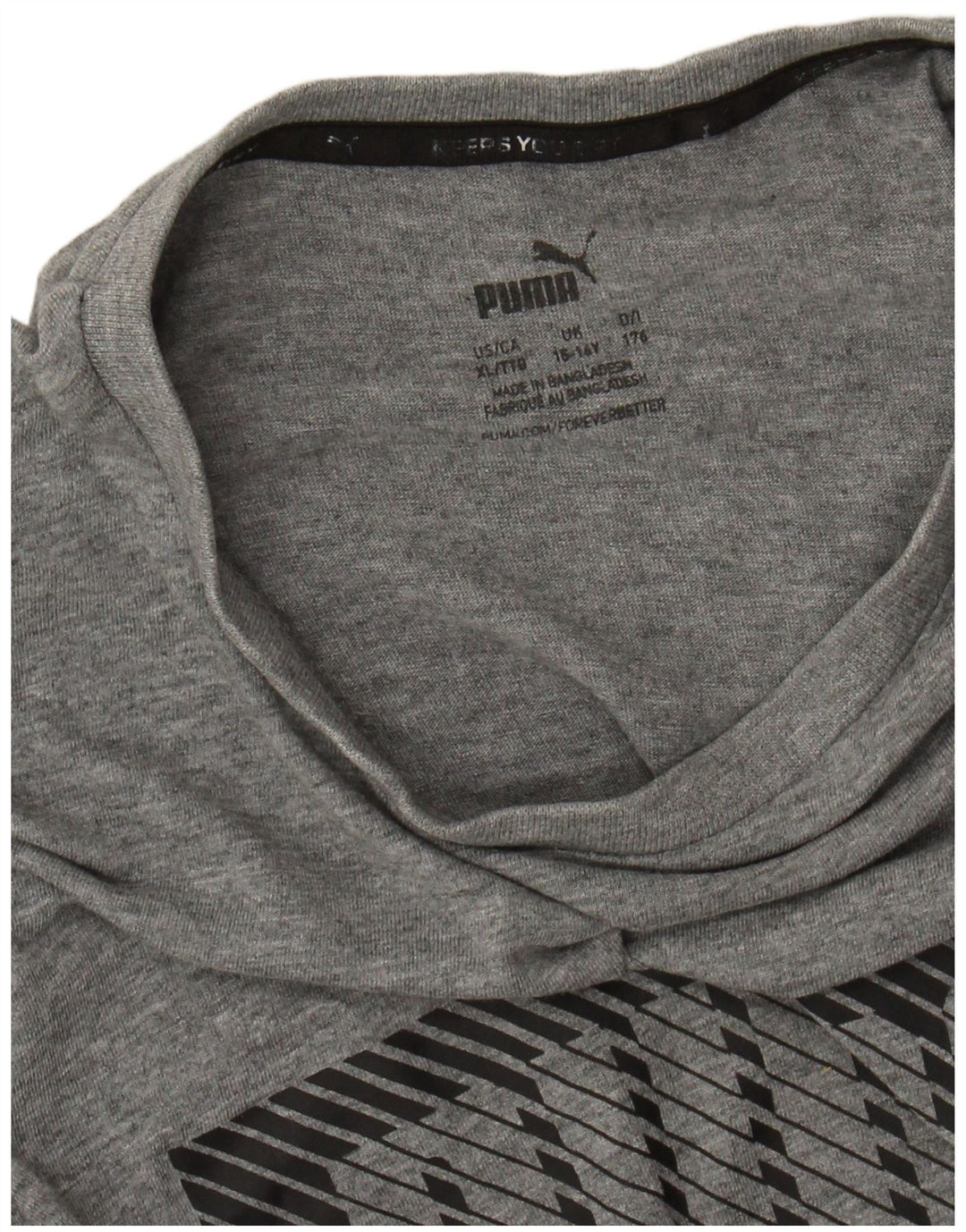 PUMA Boys Graphic T-Shirt Top 15-16 Years XL  Grey