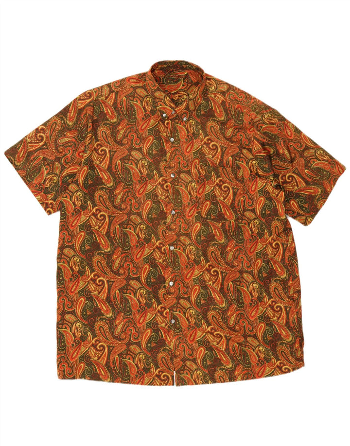Vintage Mens Short Sleeve Shirt XL Multicoloured Paisley