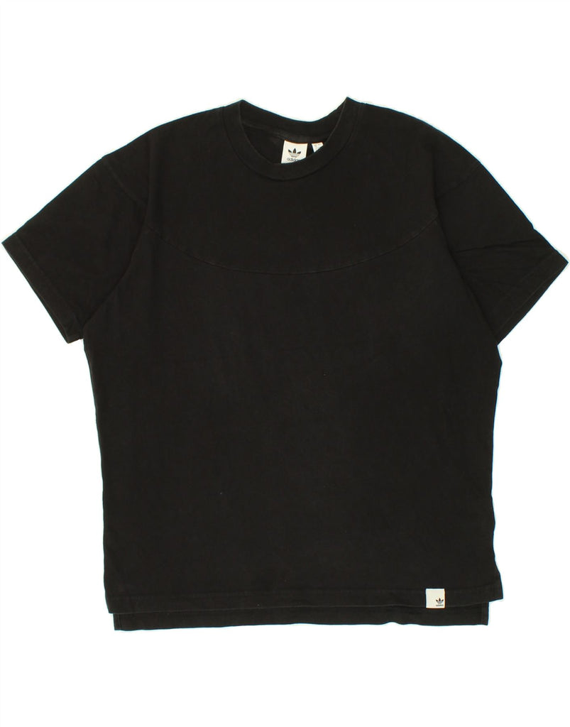 ADIDAS Womens T-Shirt Top UK 12 Medium Black Cotton | Vintage Adidas | Thrift | Second-Hand Adidas | Used Clothing | Messina Hembry 