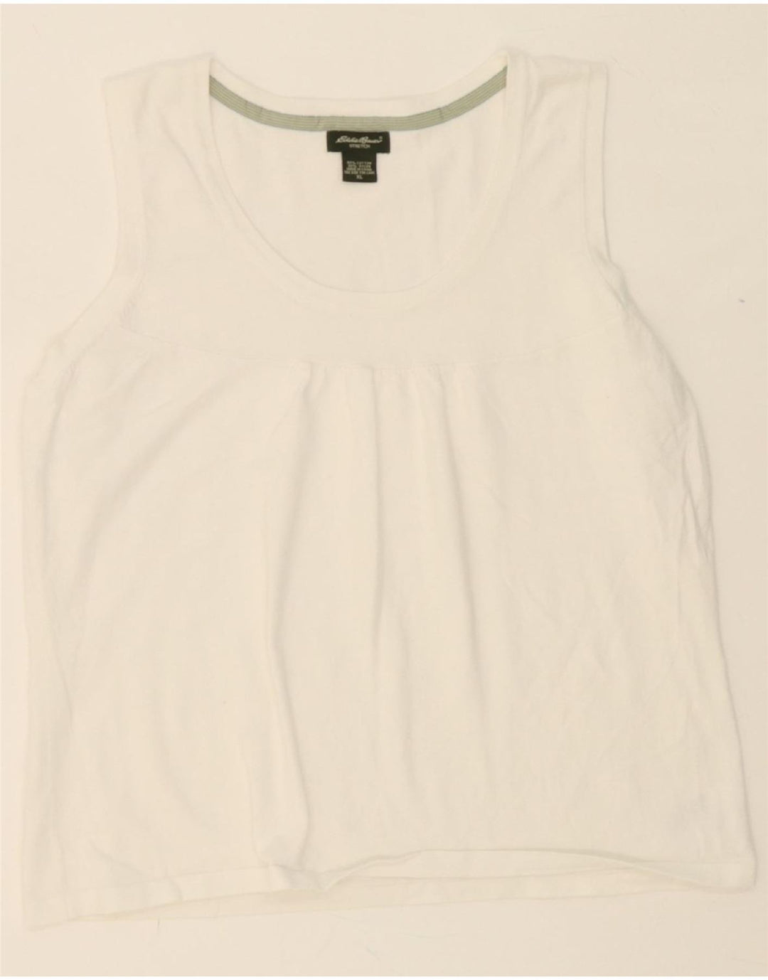 EDDIE BAUER Womens Stretch Vest Top UK 18 XL White Cotton Vintage Eddie Bauer and Second-Hand Eddie Bauer from Messina Hembry 