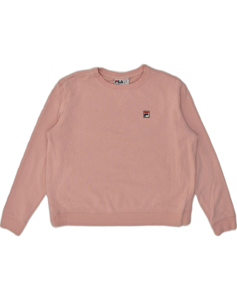 FILA Womens Sweatshirt Jumper UK 20 2XL Pink Cotton | Vintage Fila | Thrift | Second-Hand Fila | Used Clothing | Messina Hembry 