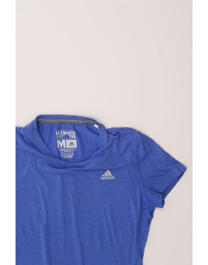 ADIDAS Womens T-Shirt Top UK 12 Medium Blue Polyester Vintage Adidas and Second-Hand Adidas from Messina Hembry 