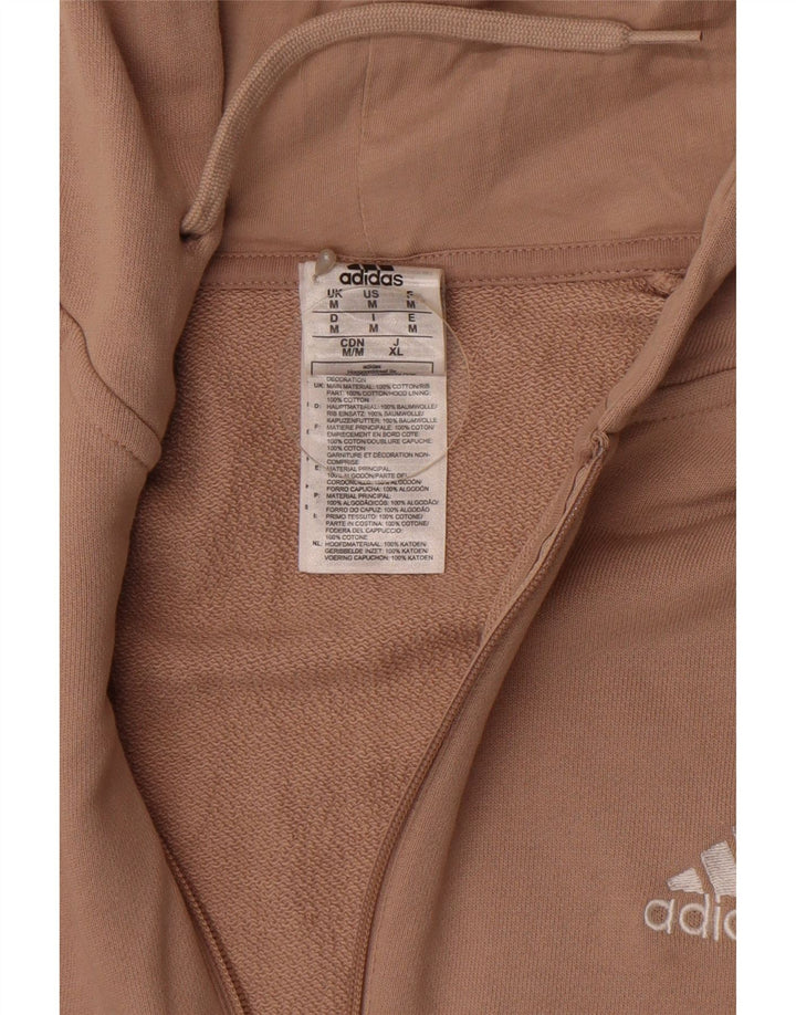 Adidas Mens Zip Hoodie Sweater Medium Brown Colourblock Cotton