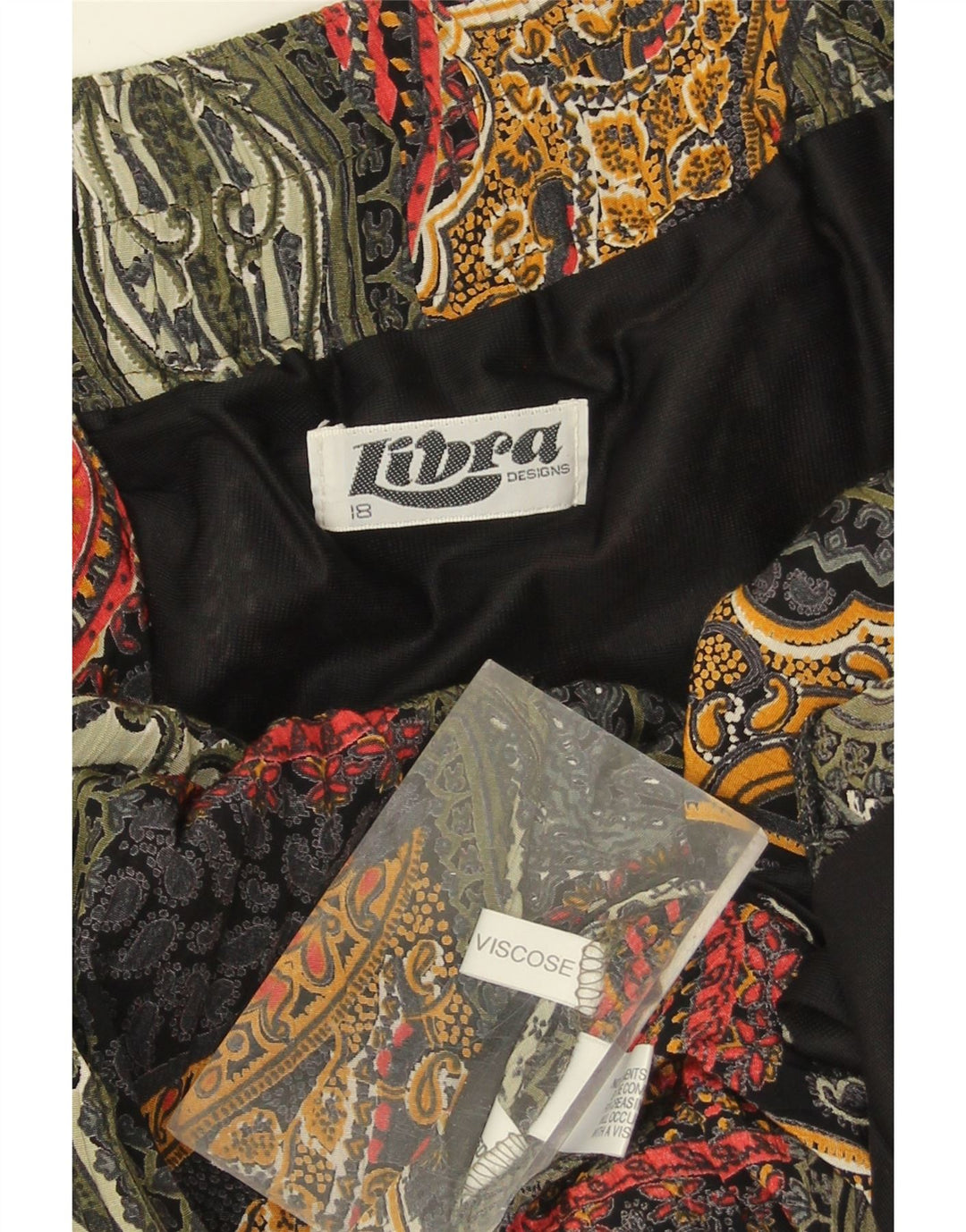 LIBRA Womens A-Line Skirt US 18 2XL W38 Multicoloured Paisley Viscose
