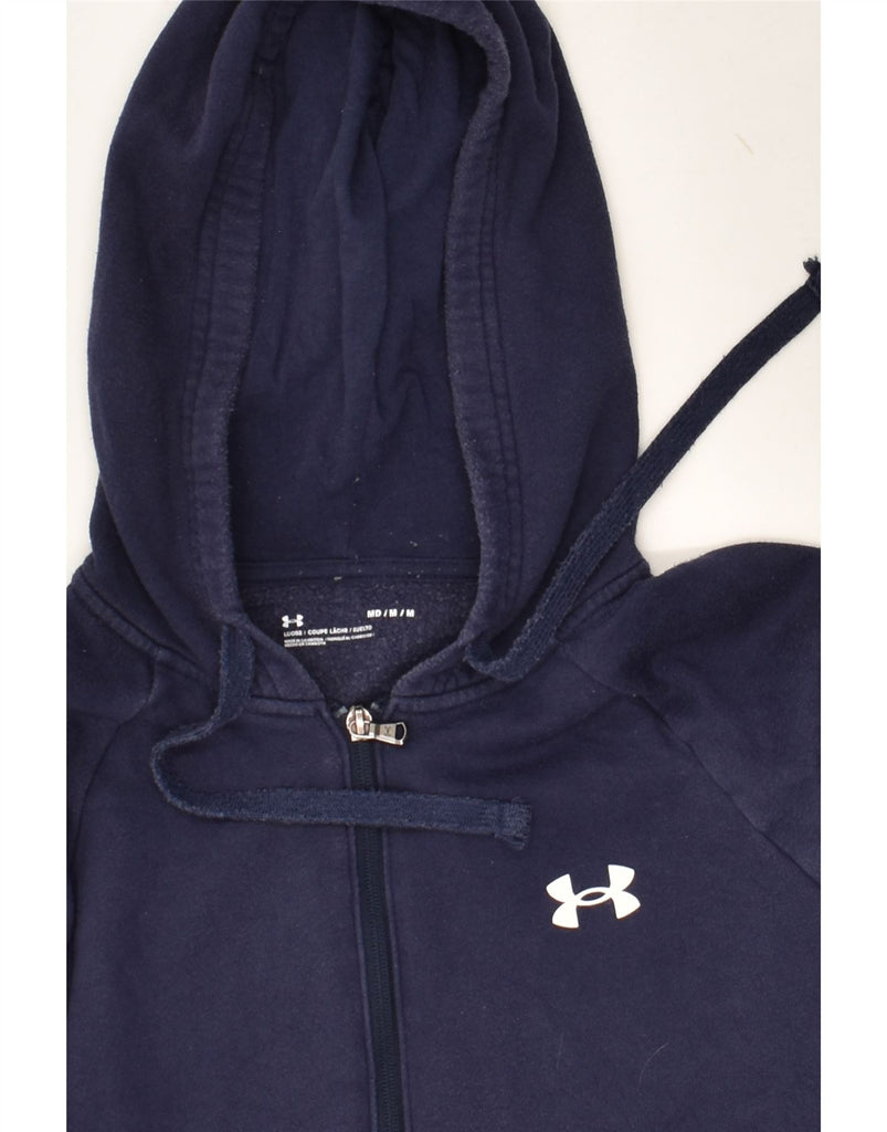 UNDER ARMOUR Mens Zip Hoodie Sweater Medium Navy Blue Cotton | Vintage Under Armour | Thrift | Second-Hand Under Armour | Used Clothing | Messina Hembry 