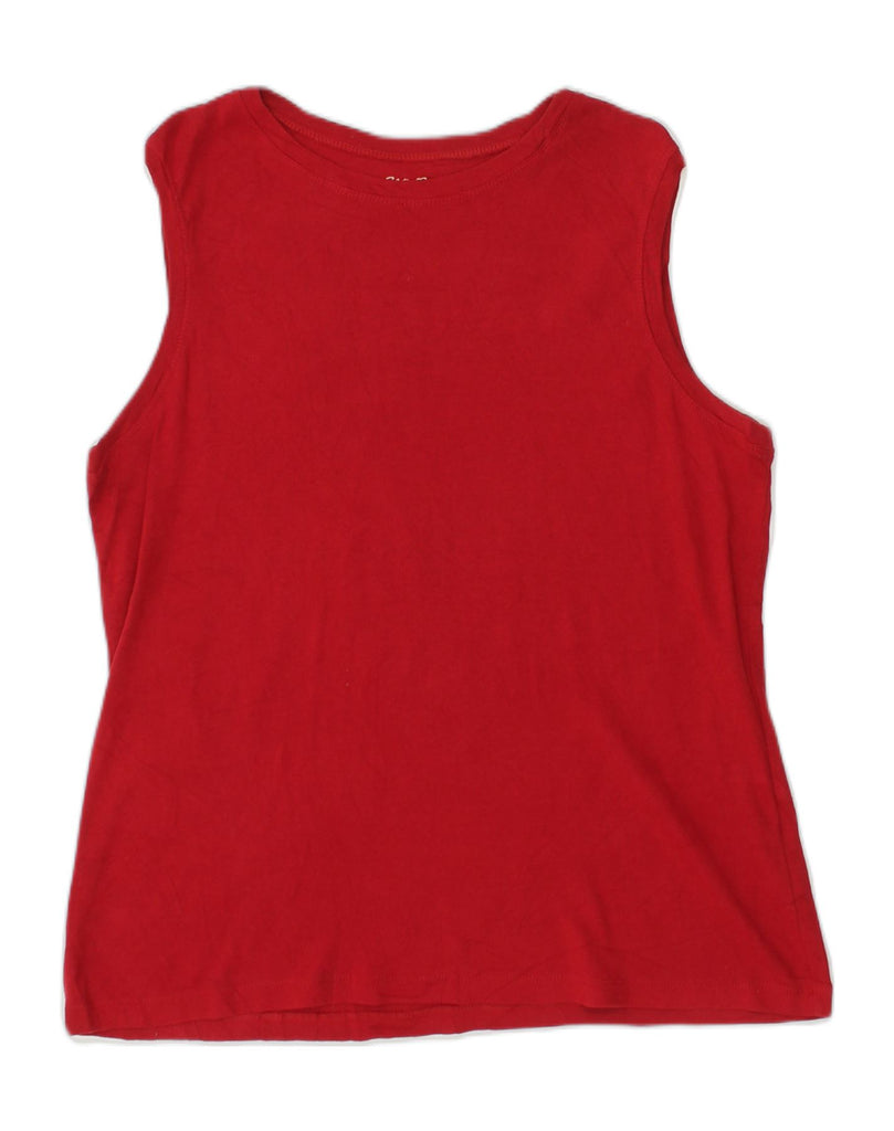 EDDIE BAUER Womens Vest Top UK 18 XL Red Cotton | Vintage Eddie Bauer | Thrift | Second-Hand Eddie Bauer | Used Clothing | Messina Hembry 