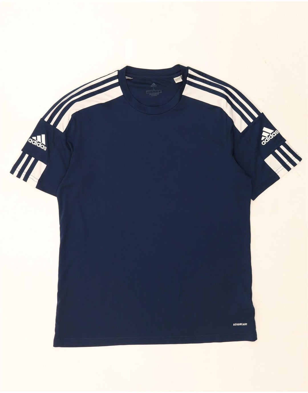 Adidas Mens Aeroready T-Shirt Top Large Navy Blue Colourblock Polyester