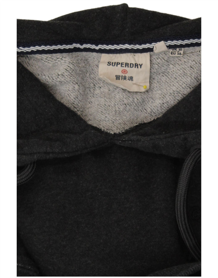 Superdry Womens Oversized Hoodie Jumper UK 10 Small  Grey Cotton