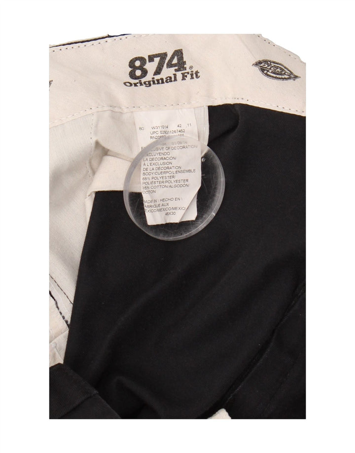 DICKIES Mens Straight Cropped Trousers W46 L24 Black Polyester Vintage Dickies and Second-Hand Dickies from Messina Hembry 
