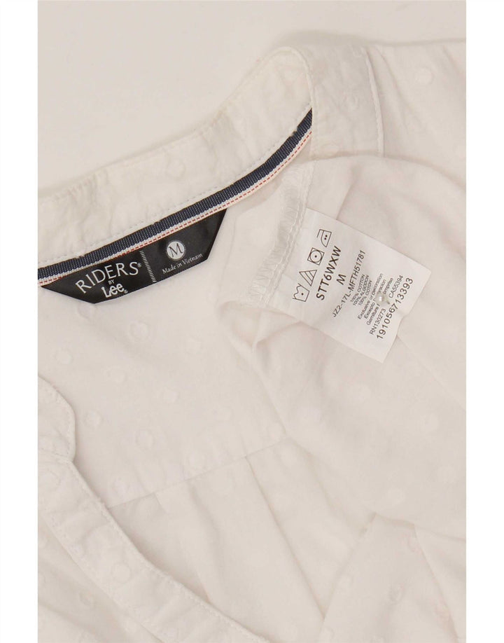 Lee Womens Riders 3/4 Sleeve Blouse Top UK 14 Medium White Cotton
