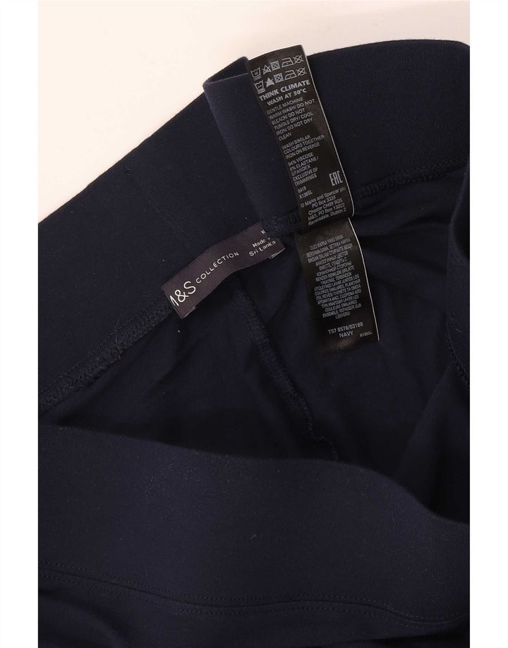 Marks & Spencer Womens Leggings UK 18 XL Navy Blue Viscose