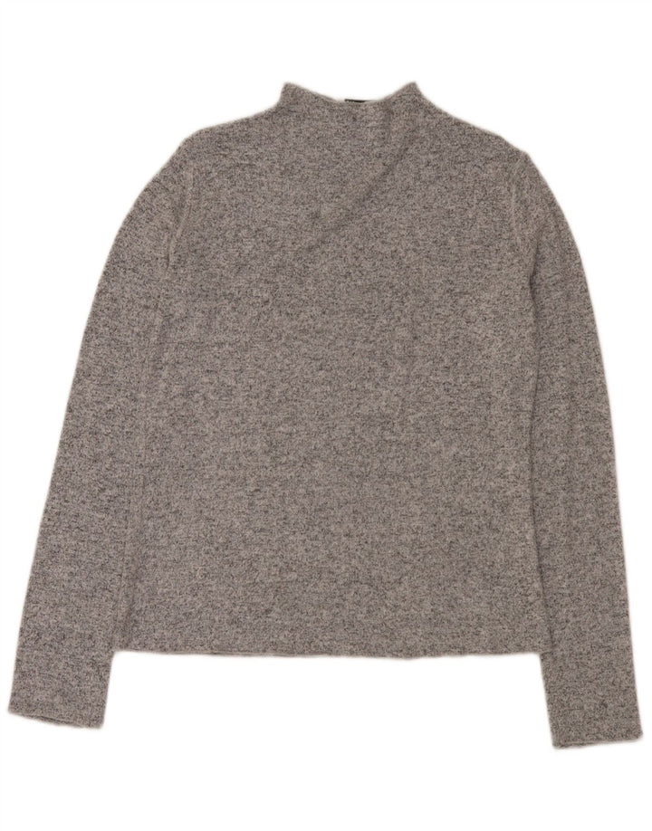 Zara Womens Turtle Neck Jumper Sweater UK 16 Large Grey Flecked