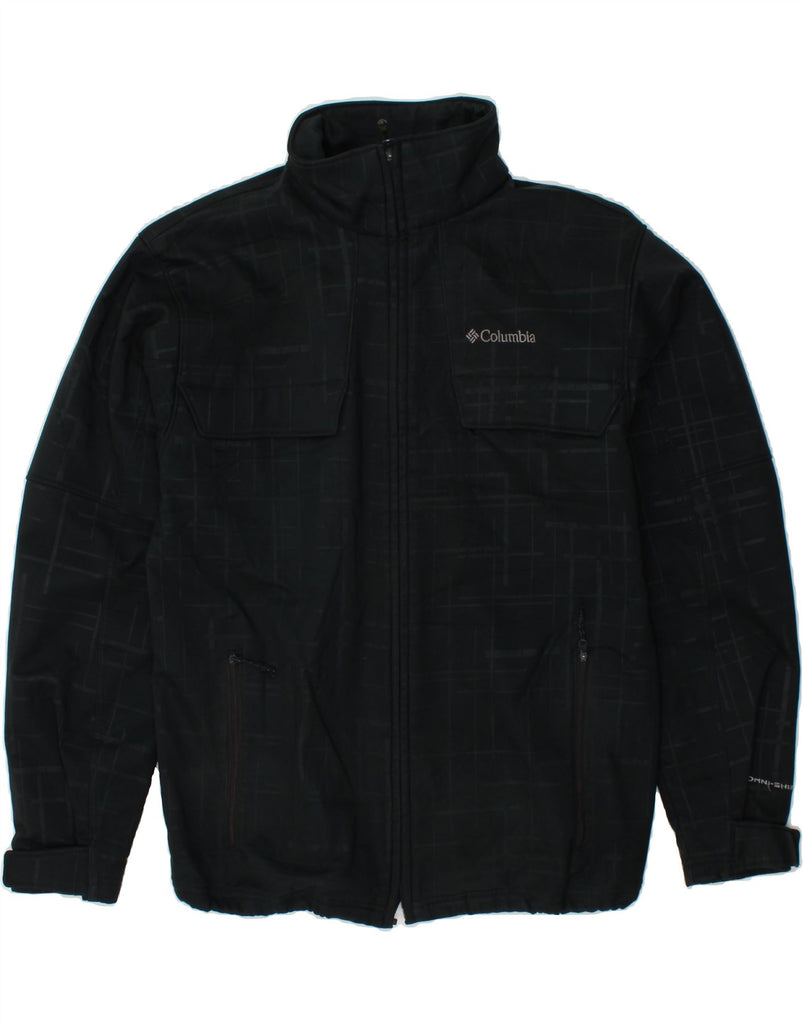 COLUMBIA Mens Windbreaker Jacket UK 40 Large Black Check Polyester | Vintage Columbia | Thrift | Second-Hand Columbia | Used Clothing | Messina Hembry 