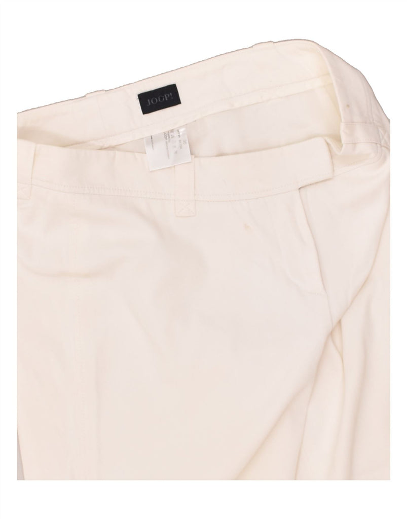 JOOP Womens Straight Casual Trousers EU 36 Small W30 L21  White Acetate | Vintage Joop | Thrift | Second-Hand Joop | Used Clothing | Messina Hembry 