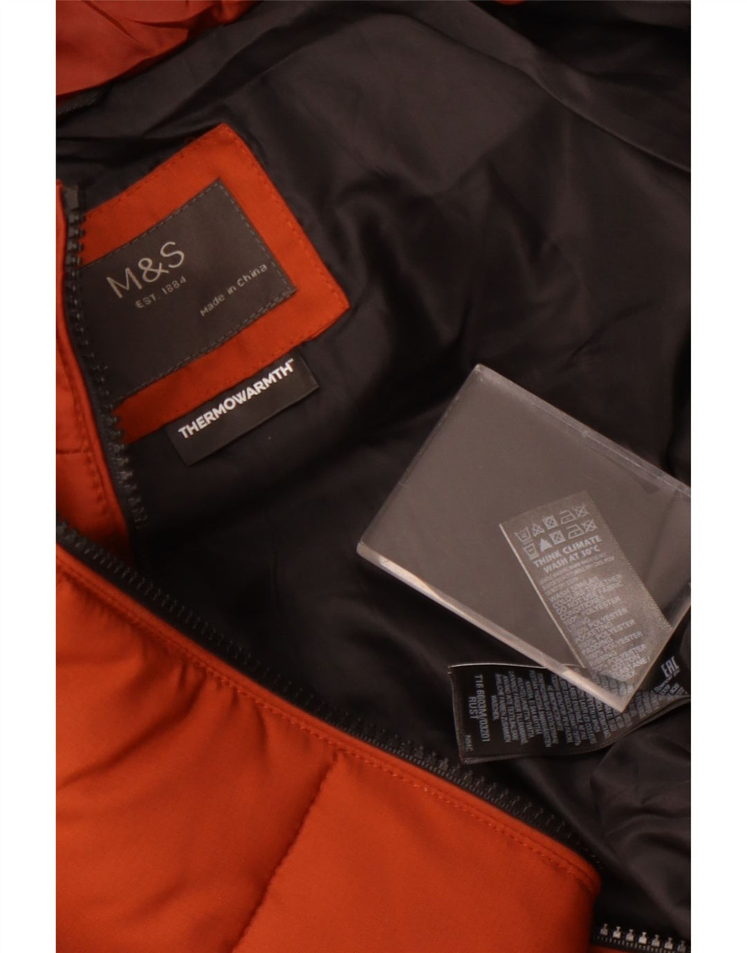 Marks & Spencer Mens Padded Jacket UK 42 XL Brown Polyester