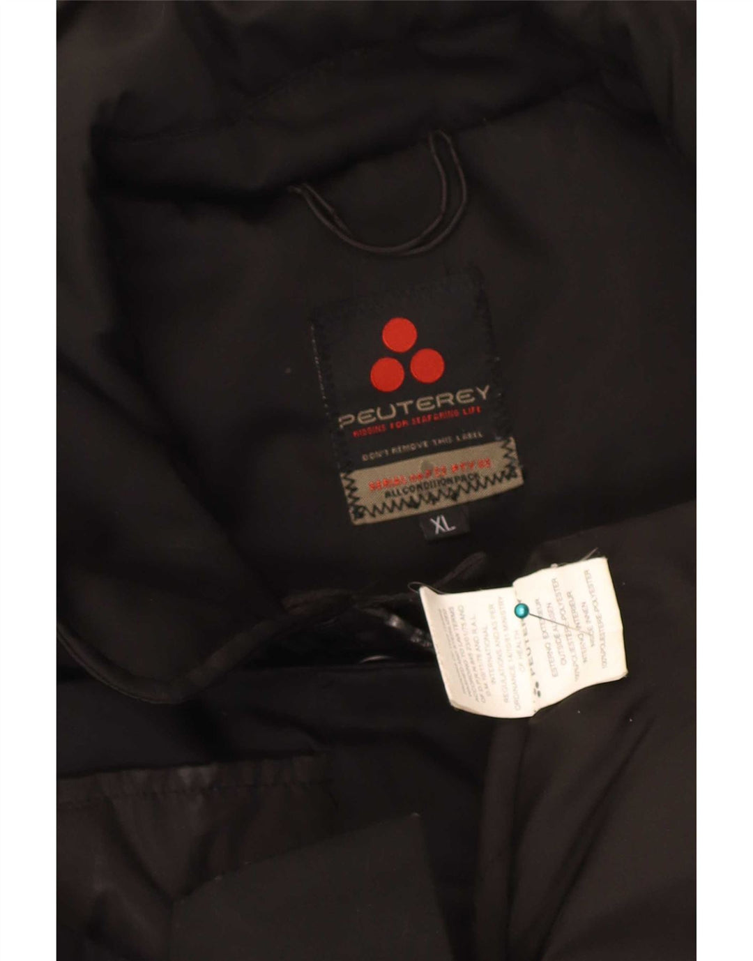 PEUTEREY Mens Windbreaker Jacket UK 42 XL Black Polyester
