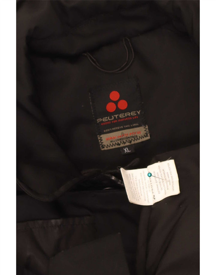 PEUTEREY Mens Windbreaker Jacket UK 42 XL Black Polyester