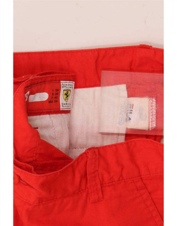Fila Mens Ferrari Cargo Shorts IT 50 Large W32 Red Cotton