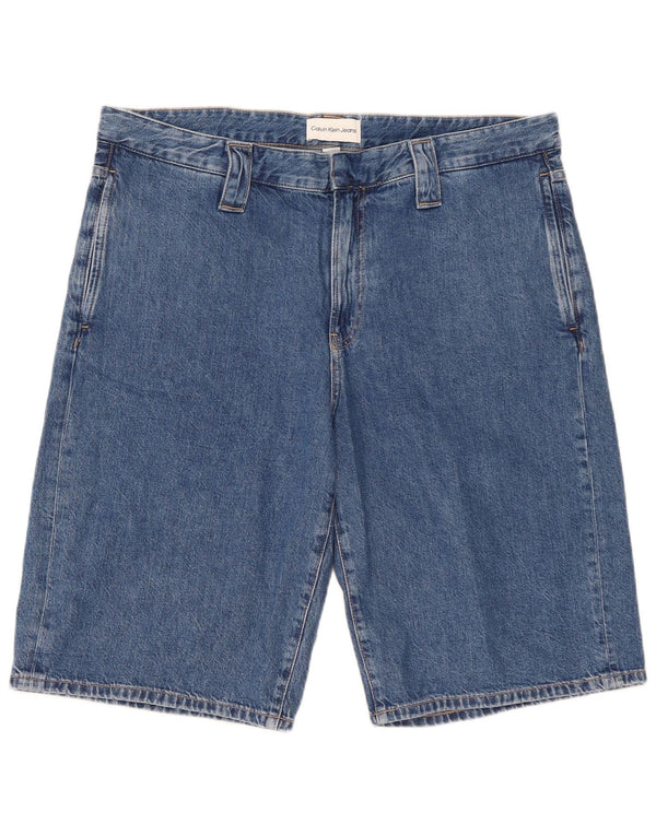 Calvin Klein Mens Denim Shorts W36 Large  Blue Cotton