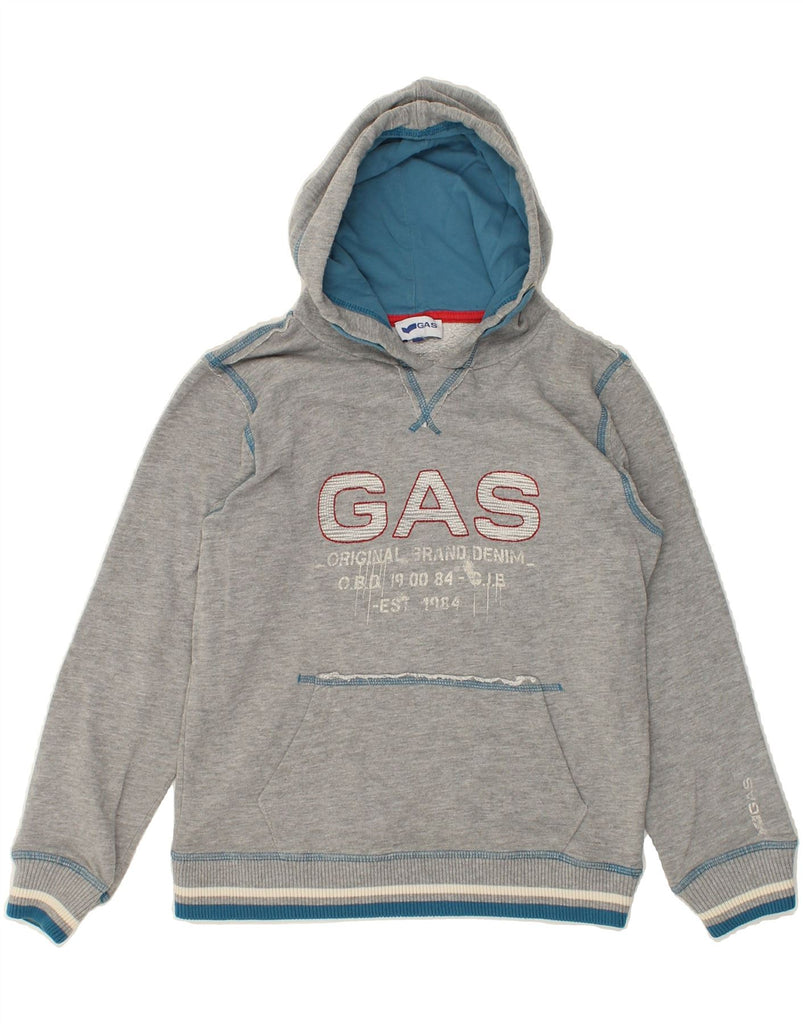 GAS Boys Graphic Hoodie Jumper 7-8 Years Grey Cotton | Vintage Gas | Thrift | Second-Hand Gas | Used Clothing | Messina Hembry 