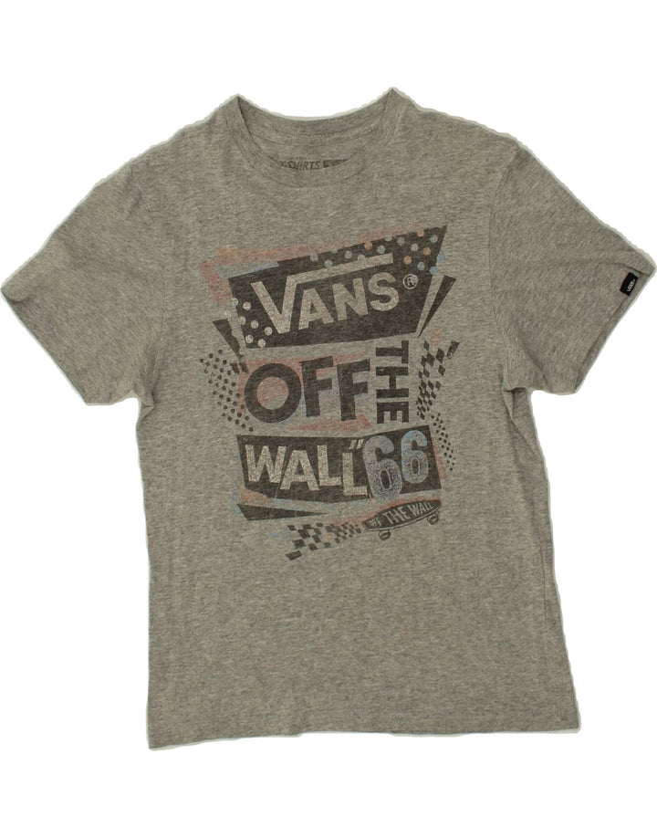 VANS Boys Graphic T-Shirt Top 10-11 Years Medium Grey Cotton Vintage Vans and Second-Hand Vans from Messina Hembry 