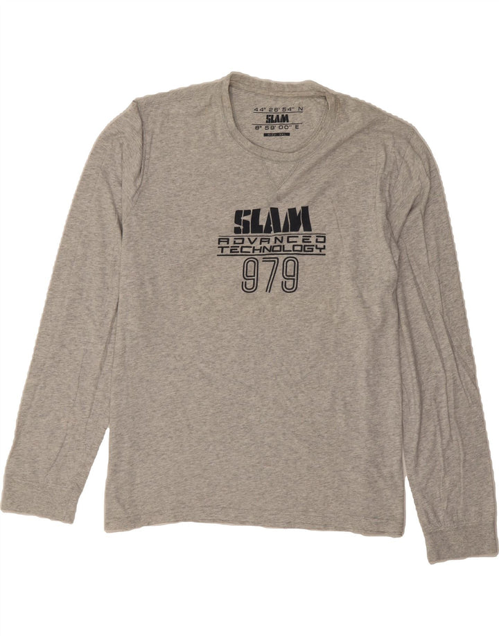 SLAM Womens Graphic Top Long Sleeve UK 22 3XL Grey Cotton Vintage Slam and Second-Hand Slam from Messina Hembry 