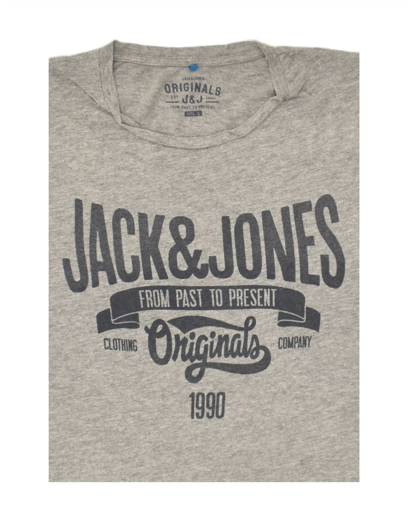 JACK & JONES Mens Graphic T-Shirt Top Small Grey Cotton | Vintage Jack & Jones | Thrift | Second-Hand Jack & Jones | Used Clothing | Messina Hembry 