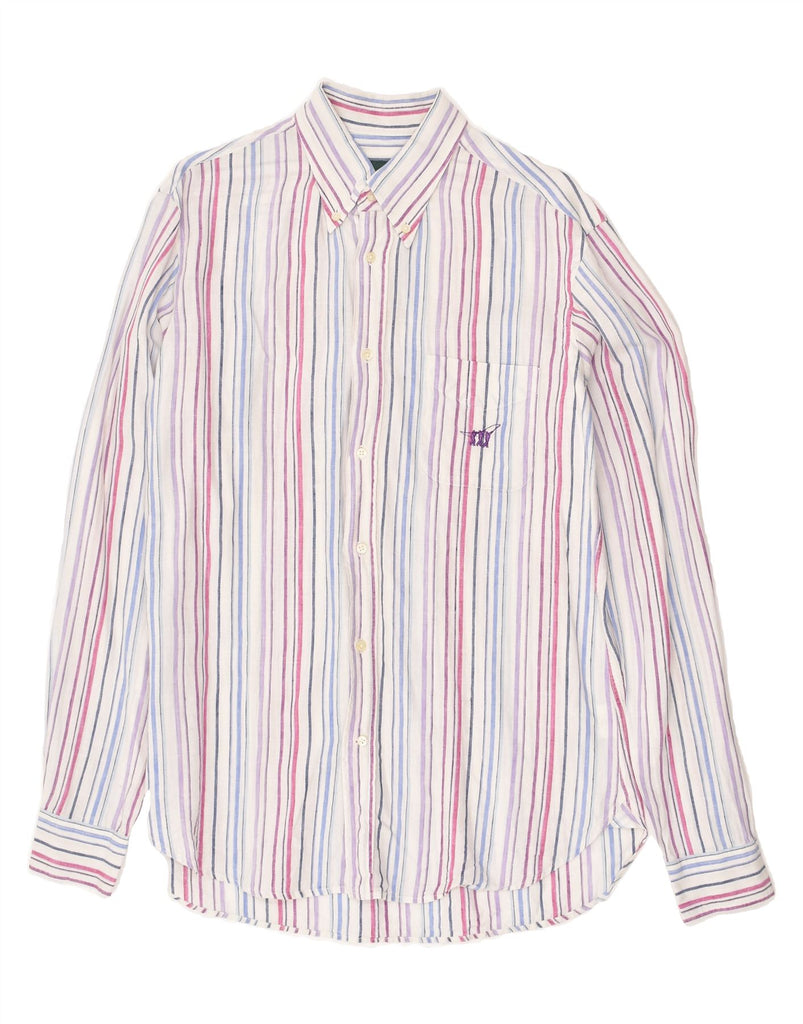 HENRY COTTONS Mens Shirt Size 41 Large Multicoloured Striped Cotton | Vintage Henry Cottons | Thrift | Second-Hand Henry Cottons | Used Clothing | Messina Hembry 