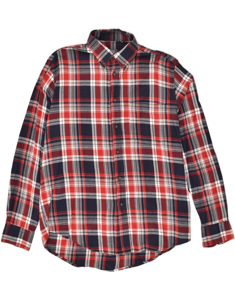 OVS Mens Shirt Large Red Check Cotton | Vintage OVS | Thrift | Second-Hand OVS | Used Clothing | Messina Hembry 