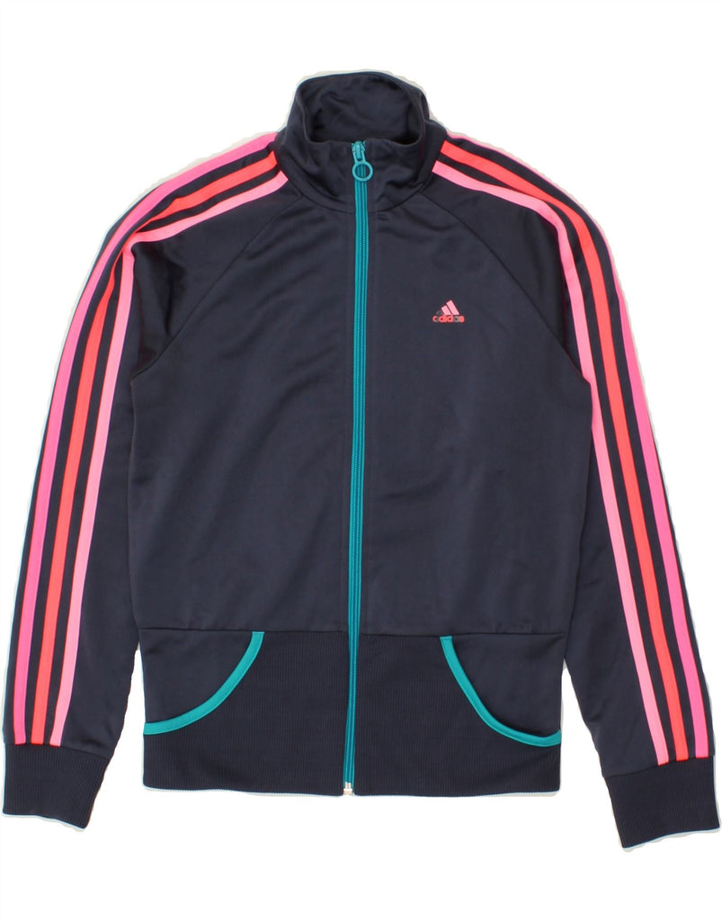 ADIDAS Girls Full Tracksuit 11-12 Years Navy Blue Polyester Vintage Adidas and Second-Hand Adidas from Messina Hembry 