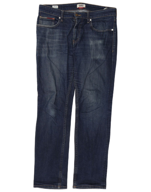 Tommy Hilfiger Mens Straight Jeans W34 L32 Blue Cotton