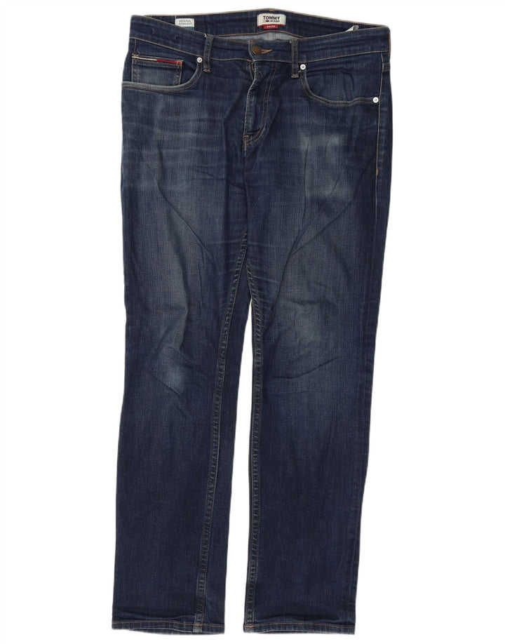 Tommy Hilfiger Mens Straight Jeans W34 L32 Blue Cotton